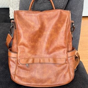 Leather travel, backpack never used